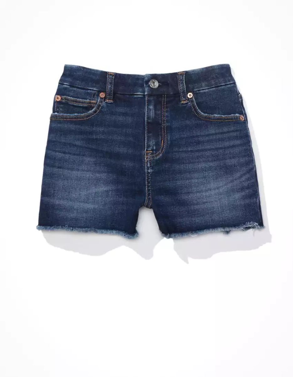 American Eagle AE Ne(x)t Level Curvy High-Waisted Denim GolfShorts Damen Dunkelindigo | GDTCV6750