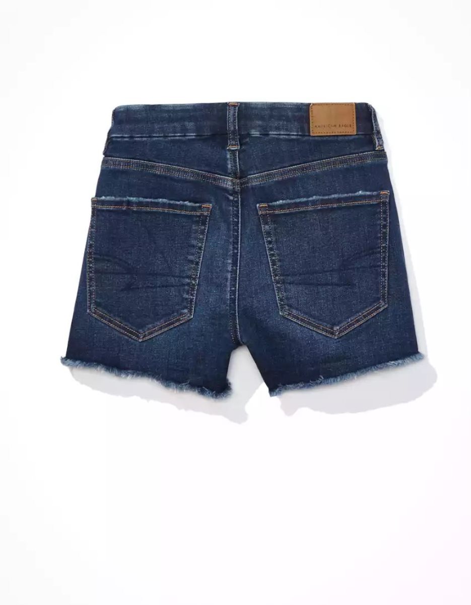 American Eagle AE Ne(x)t Level Curvy High-Waisted Denim GolfShorts Damen Dunkelindigo | GDTCV6750