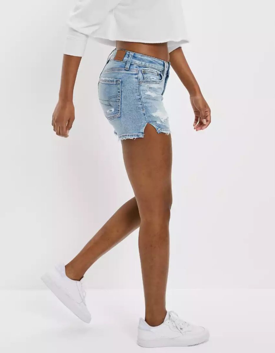 American Eagle AE Ne(x)t Level Denim Midi GolfShorts Damen Hellindigo | OETJG5784