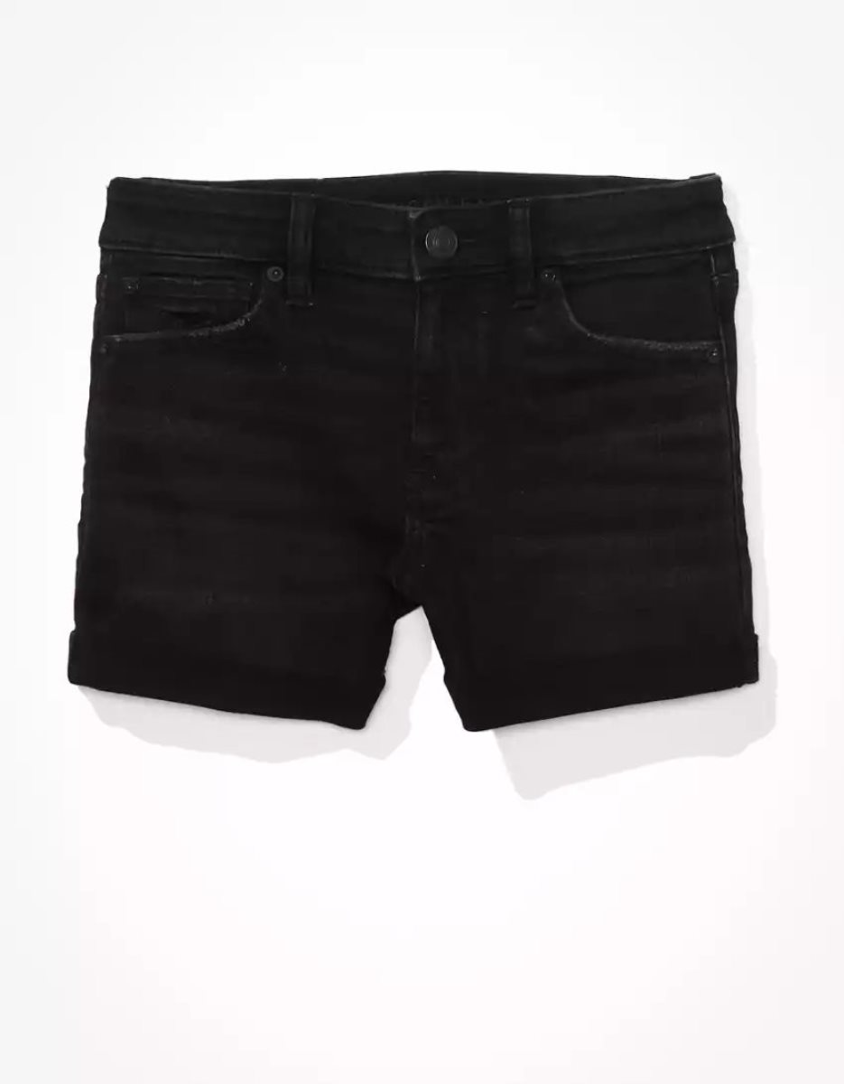 American Eagle AE Ne(x)t Level Denim Midi GolfShorts Damen Schwarz | YWNTO9871