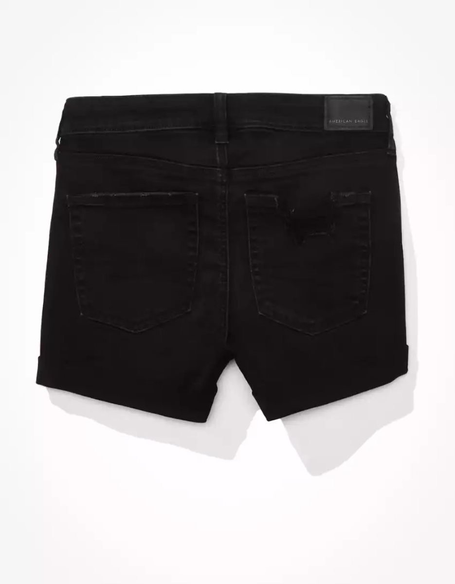 American Eagle AE Ne(x)t Level Denim Midi GolfShorts Damen Schwarz | YWNTO9871