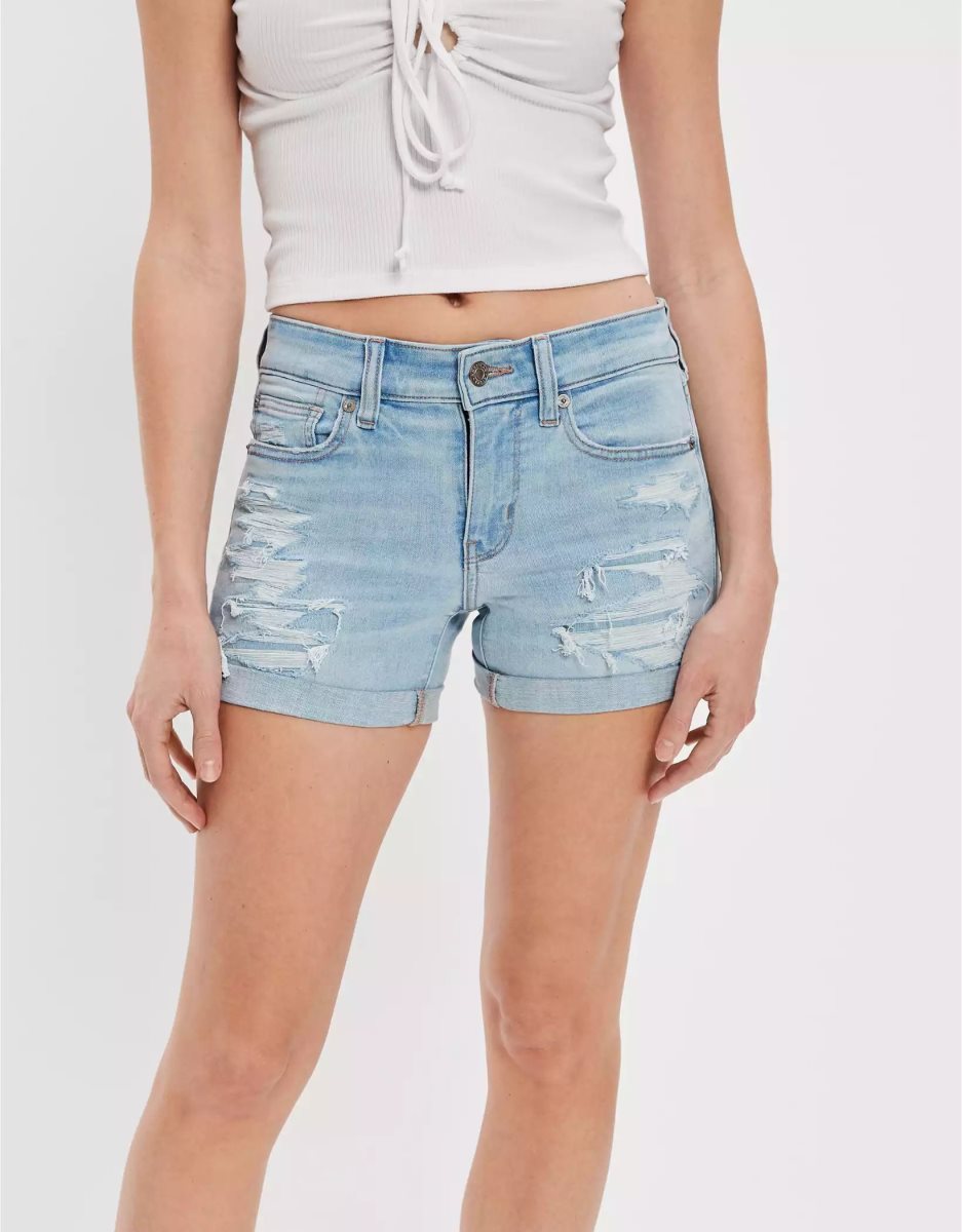 American Eagle AE Ne(x)t Level Denim Midi GolfShorts Damen Mehrfarbig | ZBPQX5207