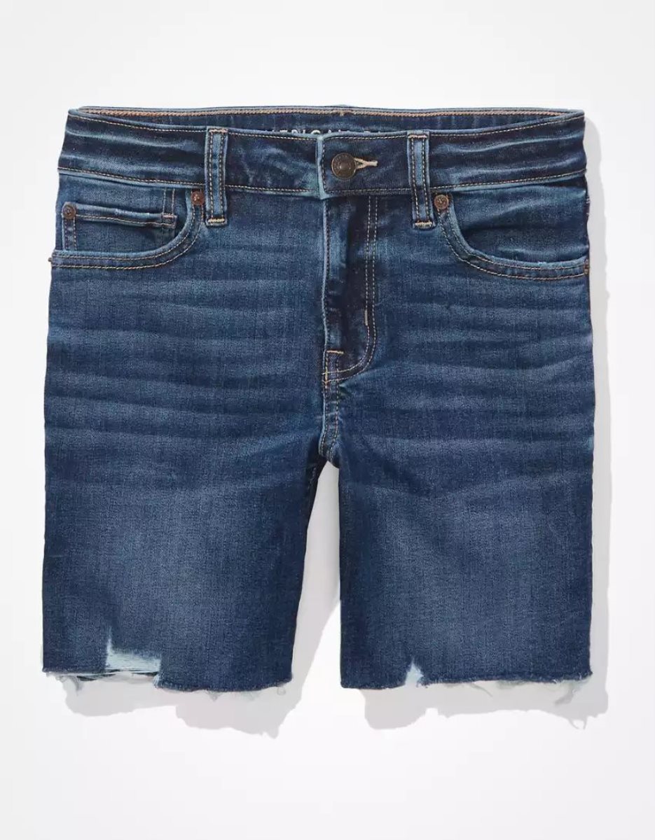 American Eagle AE Ne(x)t Level Denim Schlank Bermuda GolfShorts Damen Indigo Waschen | AXRJD3027