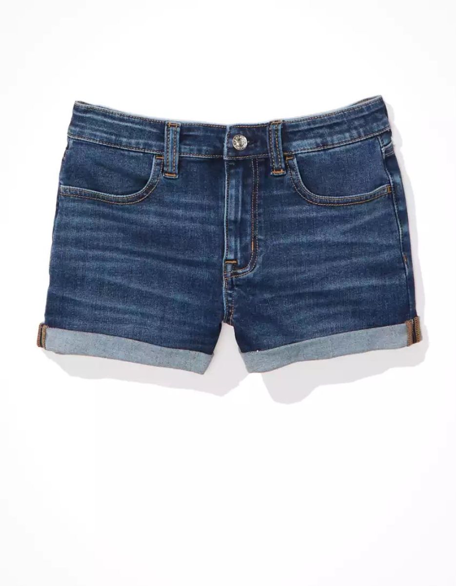 American Eagle AE Ne(x)t Level High-Waisted Denim GolfShorts Damen Waschen | AHUIT6725