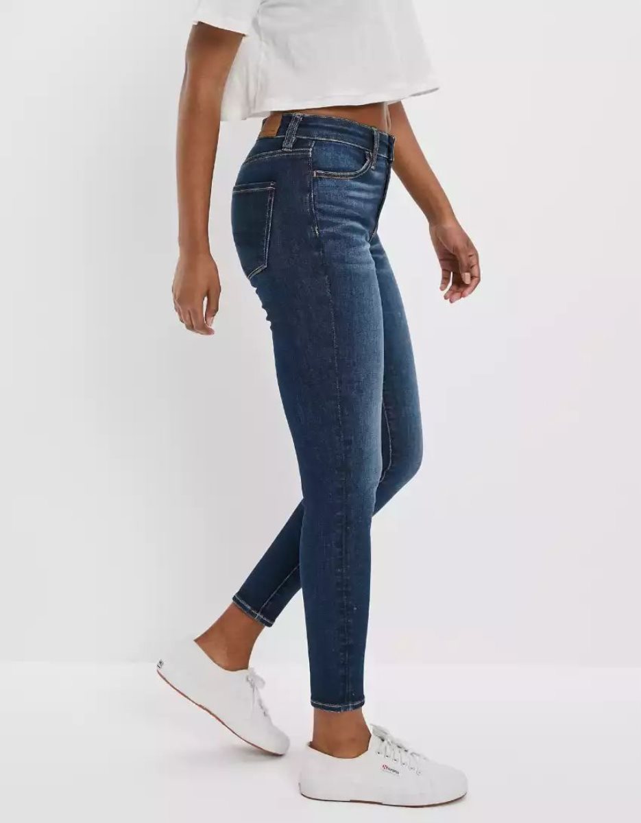 American Eagle AE Ne(x)t Level High-Waisted Jegging Crop Jeans Damen Dunkelindigo | BRVLH9235