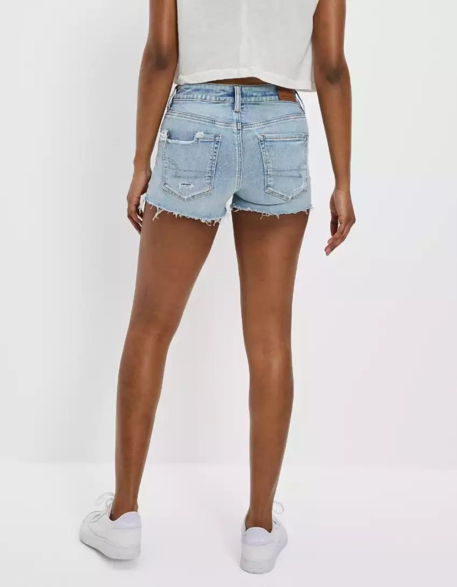 American Eagle AE Ne(x)t Level High-Waisted Denim GolfShorts Damen Hellindigo | DFAZT1524