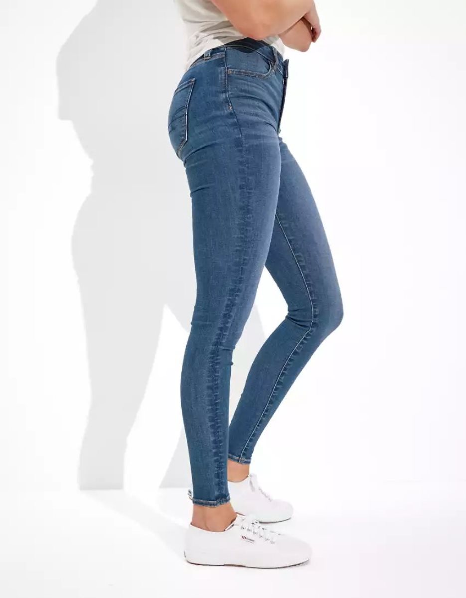 American Eagle AE Ne(x)t Level High-Waisted Jegging Jeans Damen Blau | DVULQ1249