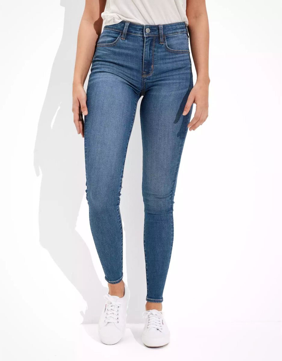 American Eagle AE Ne(x)t Level High-Waisted Jegging Jeans Damen Blau | DVULQ1249