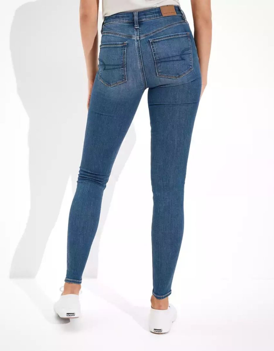 American Eagle AE Ne(x)t Level High-Waisted Jegging Jeans Damen Blau | DVULQ1249