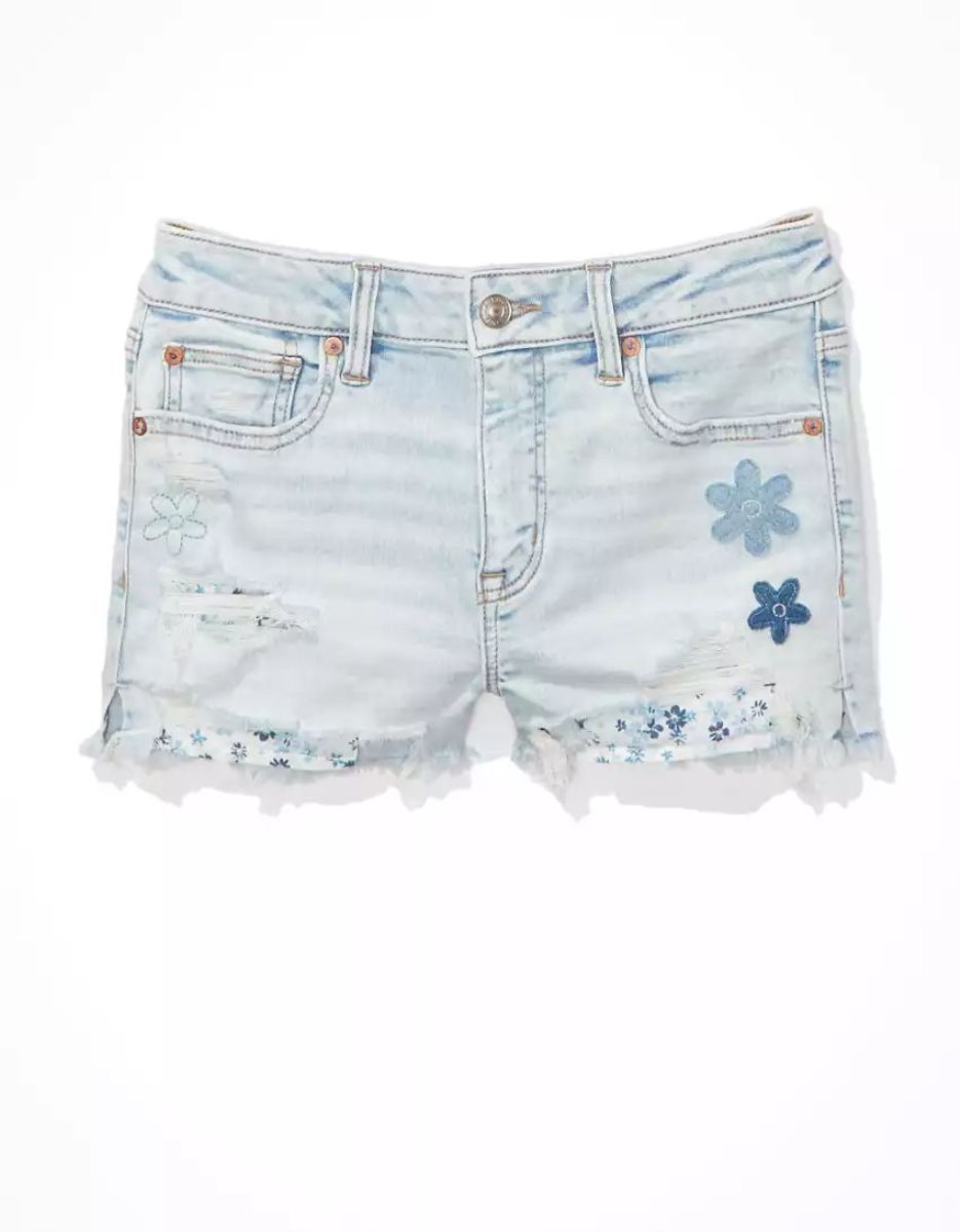 American Eagle AE Ne(x)t Level High-Waisted Denim GolfShorts Damen Hellwaschen | JBYKI0645