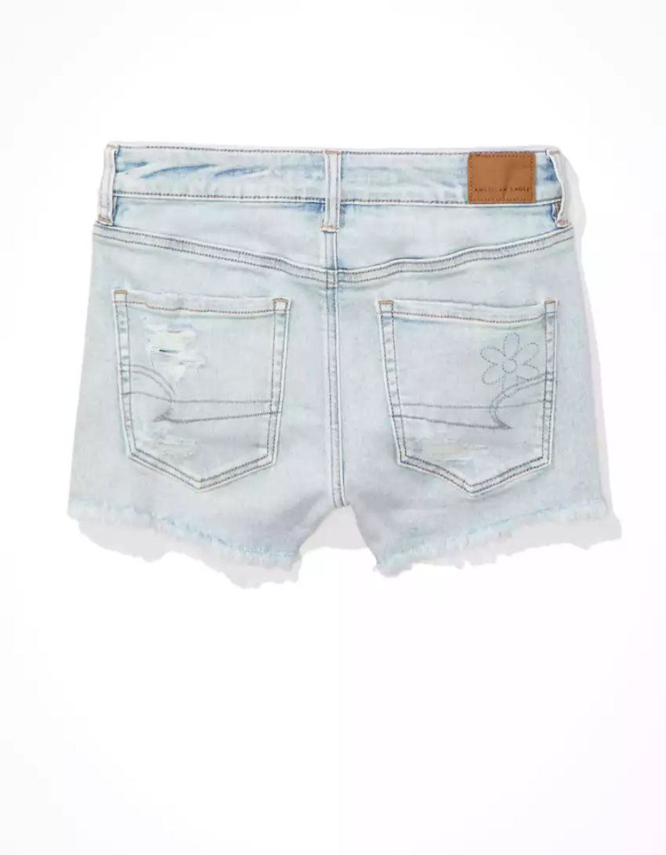 American Eagle AE Ne(x)t Level High-Waisted Denim GolfShorts Damen Hellwaschen | JBYKI0645