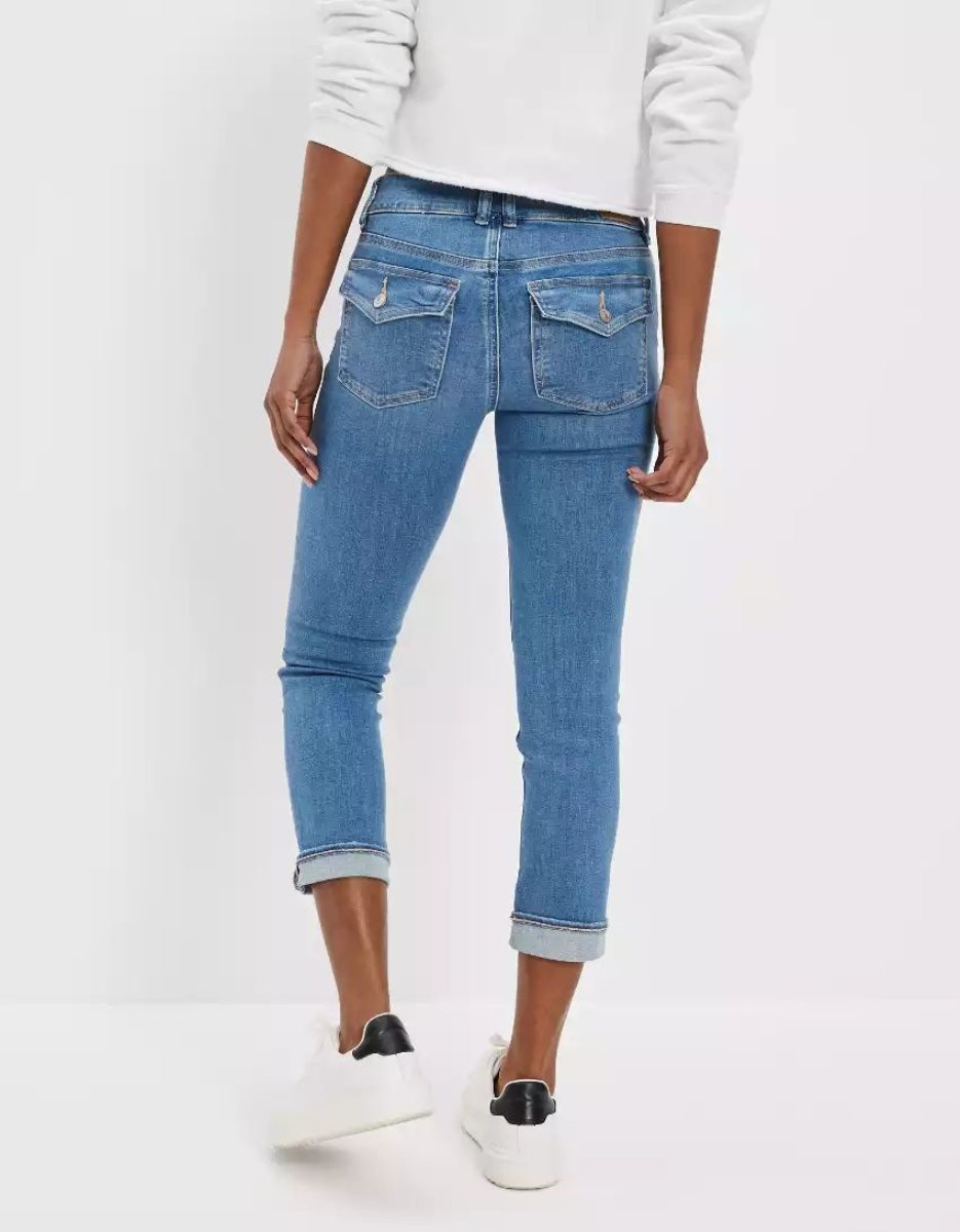 American Eagle AE Ne(x)t Level Low-Rise Artist Crop Jeans Damen Mehrfarbig | ZHYSI2354