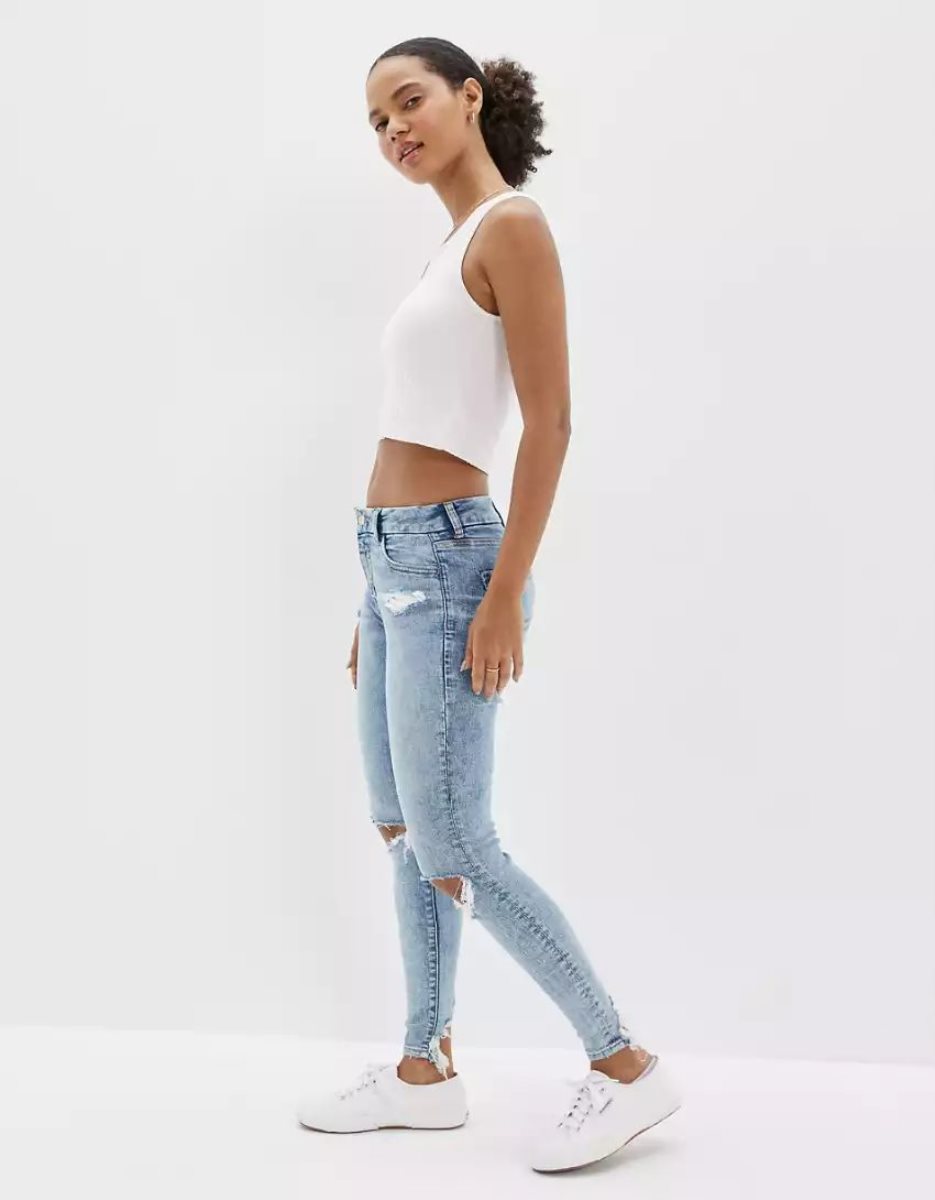 American Eagle AE Ne(x)t Level Ripped Curvy Jegging Jeans Damen Mehrfarbig | NQCPO3917