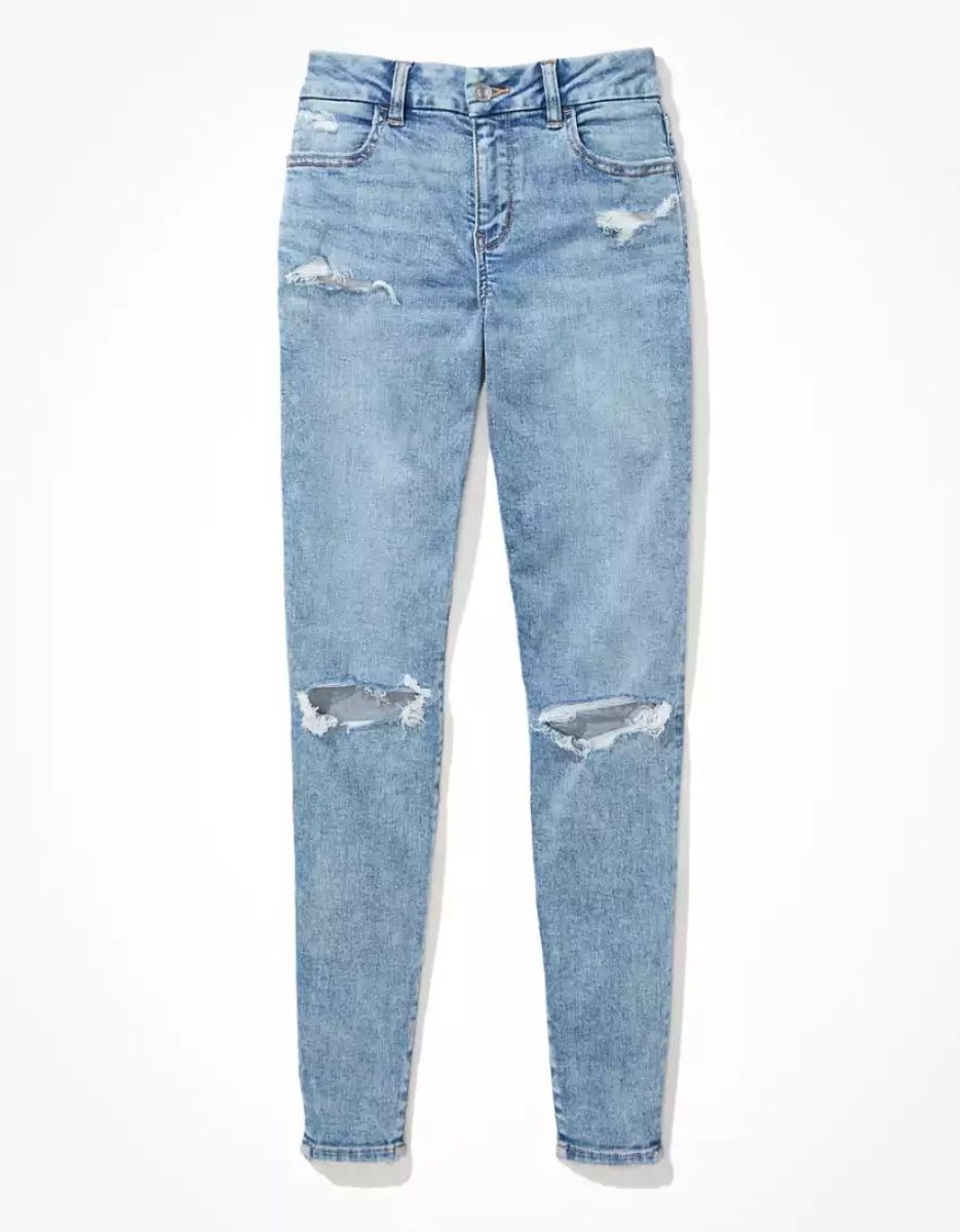 American Eagle AE Ne(x)t Level Ripped Curvy Jegging Jeans Damen Mehrfarbig | NQCPO3917