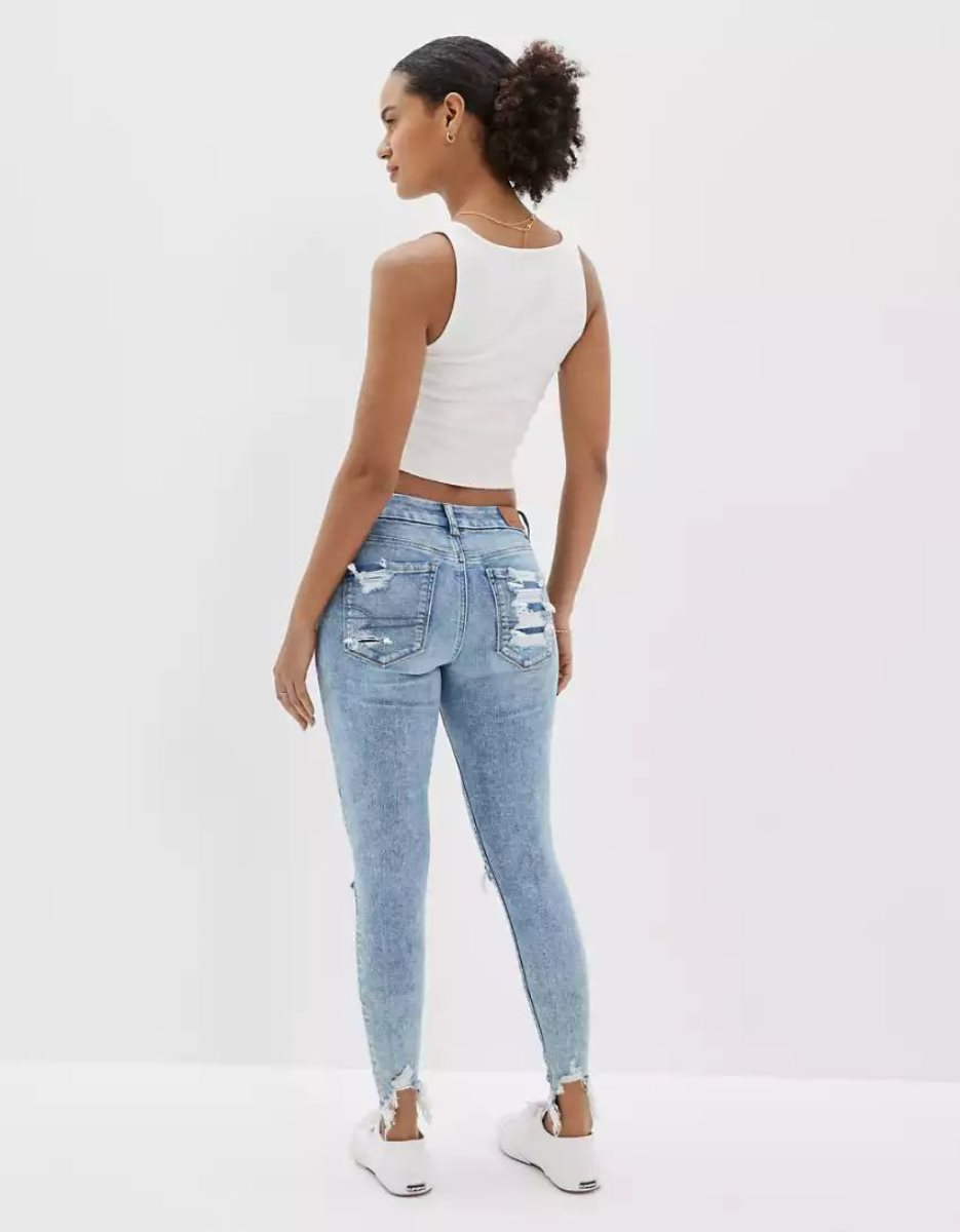 American Eagle AE Ne(x)t Level Ripped Curvy Jegging Jeans Damen Mehrfarbig | NQCPO3917