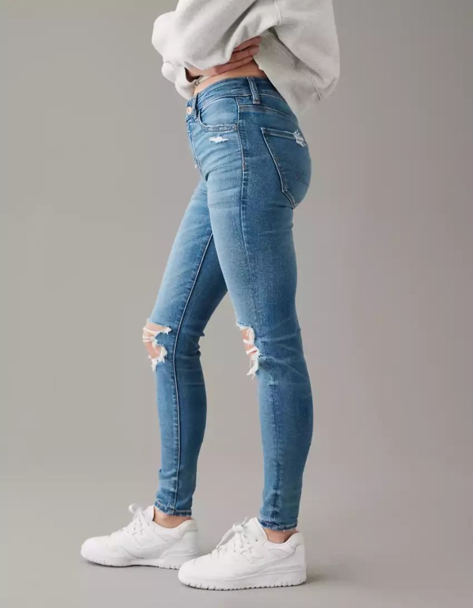 American Eagle AE Ne(x)t Level Ripped High-Waisted Jegging Jeans Damen Mehrfarbig | KNCGA4207