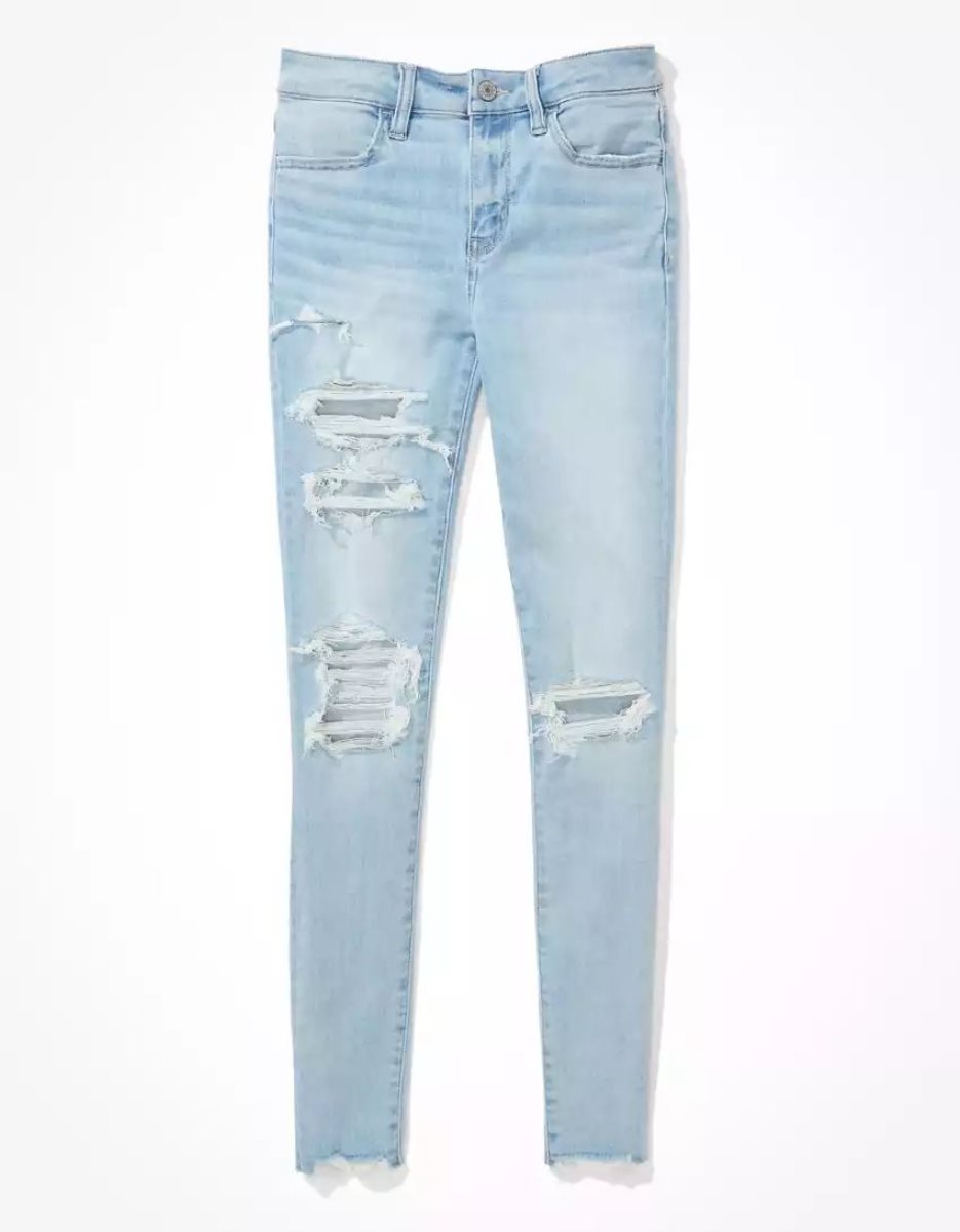 American Eagle AE Ne(x)t Level Ripped Low-Rise Jegging Jeans Damen Tiefesblau | OIQMF2596