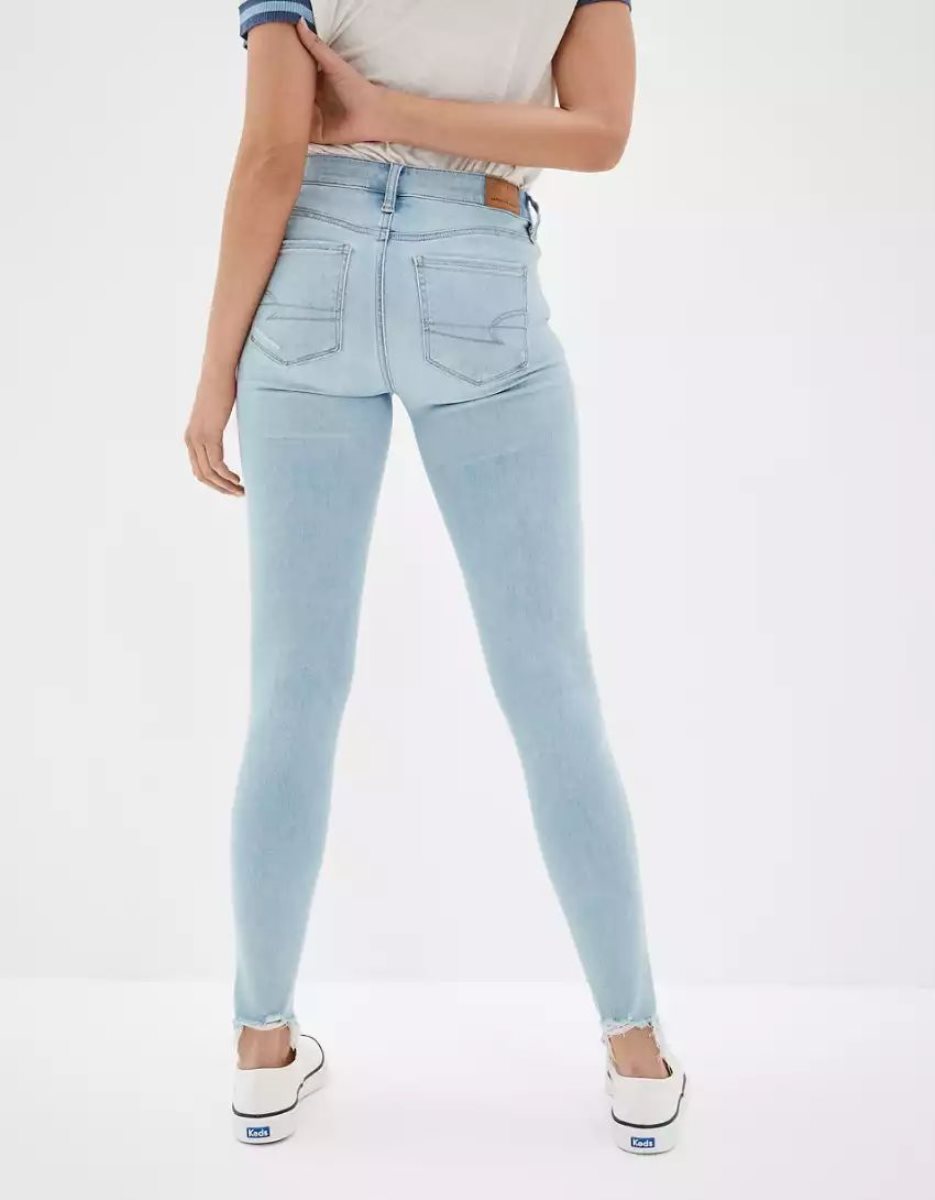 American Eagle AE Ne(x)t Level Ripped Low-Rise Jegging Jeans Damen Tiefesblau | OIQMF2596