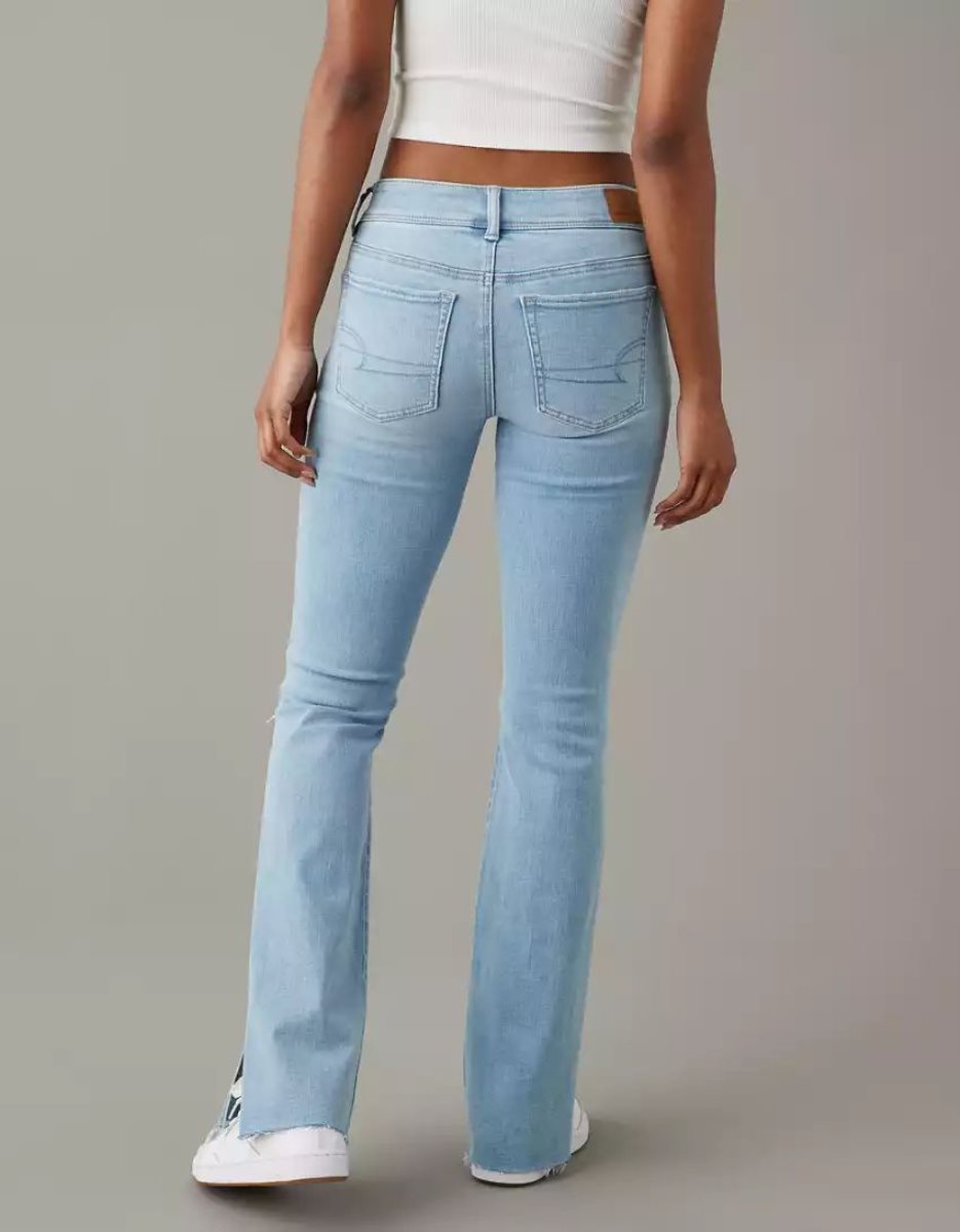 American Eagle AE Ne(x)t Level Ripped Low-Rise Kick Bootcut Jeans Damen Hellwaschen | OJWHD1643