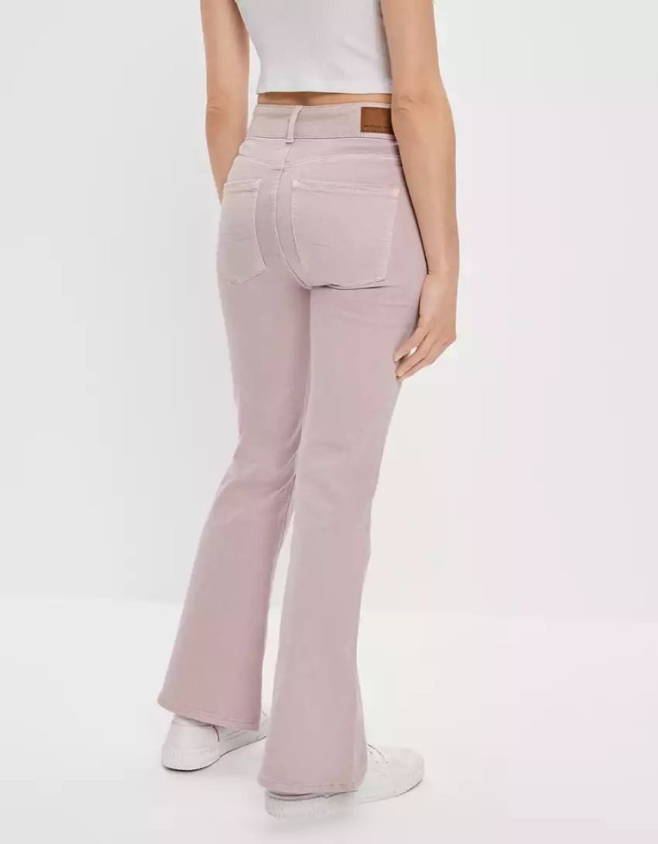 American Eagle AE Ne(x)t Level Super High-Waisted Flare Jeans Damen Lila | JFODS7683