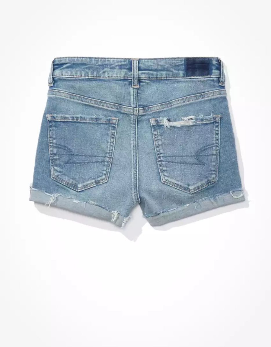 American Eagle AE Ne(x)t Level Super High-Waisted Denim GolfShorts Damen Hellwaschen | LONCI1654