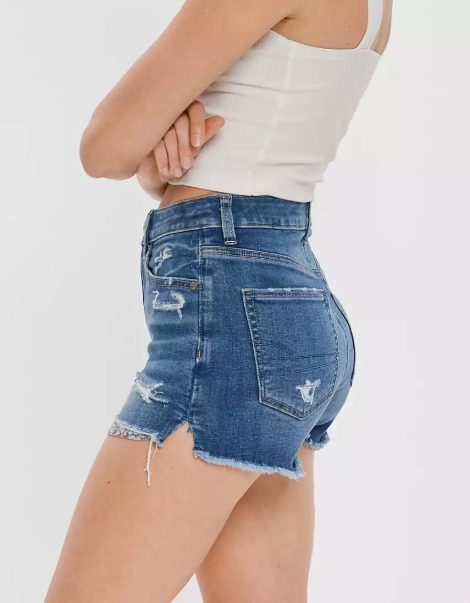 American Eagle AE Ne(x)t Level Super High-Waisted Denim GolfShorts Damen Hellindigo | ZDOLV1692