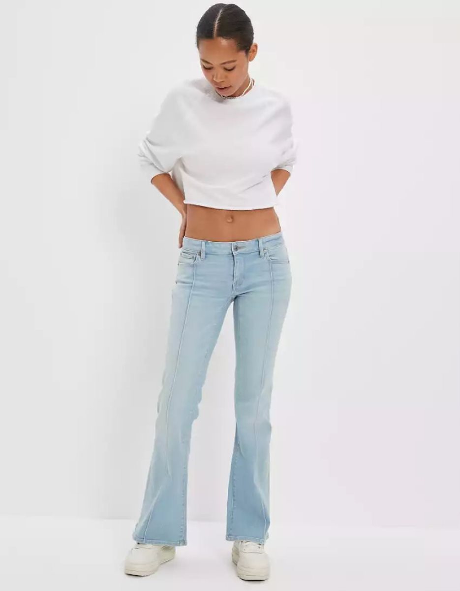 American Eagle AE Ne(x)t Level Super Low-Rise Flare Jeans Damen Mehrfarbig | MNQFK5863