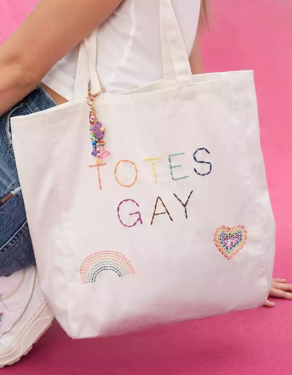 American Eagle AE Olivia Ponton Pride Tote Tasche Damen Weiß | TFACN7861