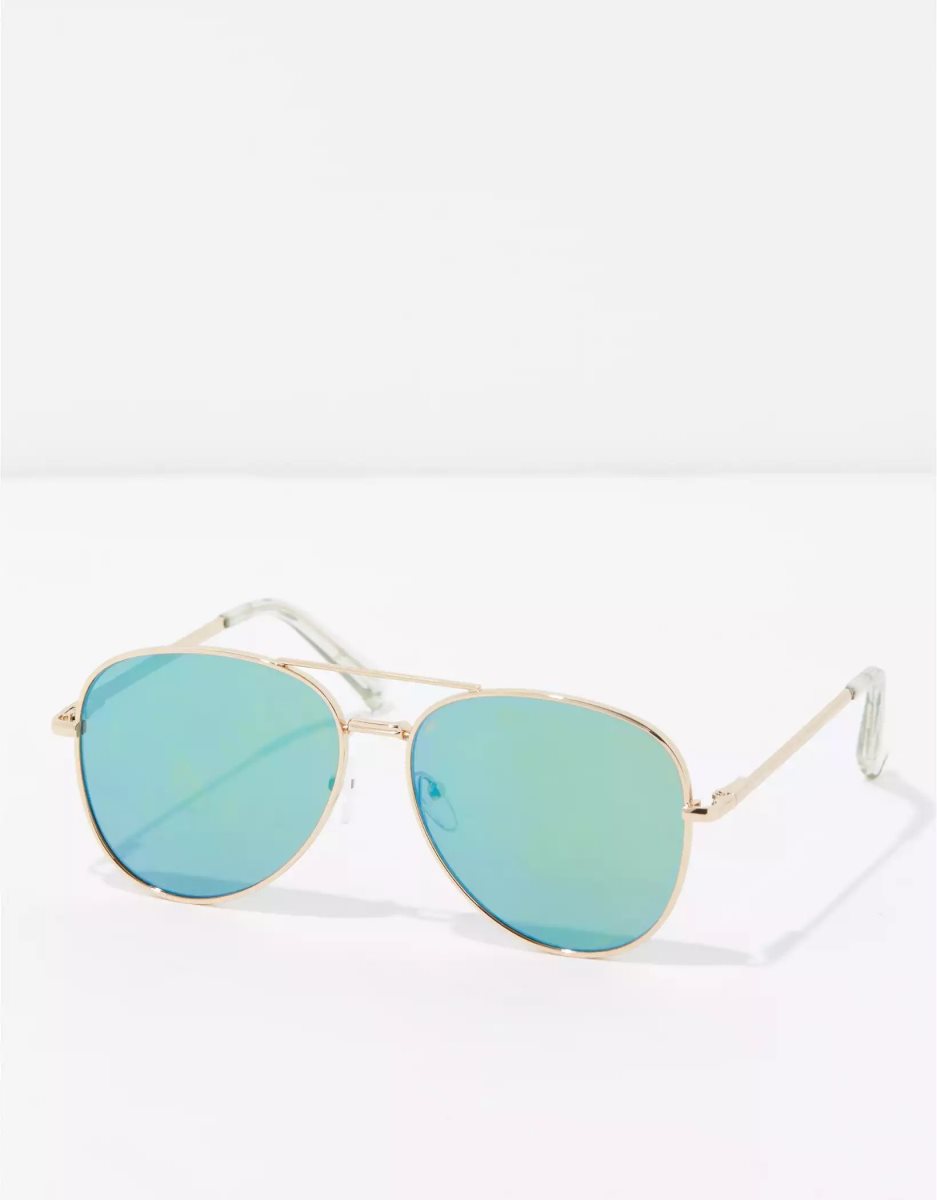 American Eagle AE Rainbow Aviator Sonnenbrille Herren Gold | SALOK1058