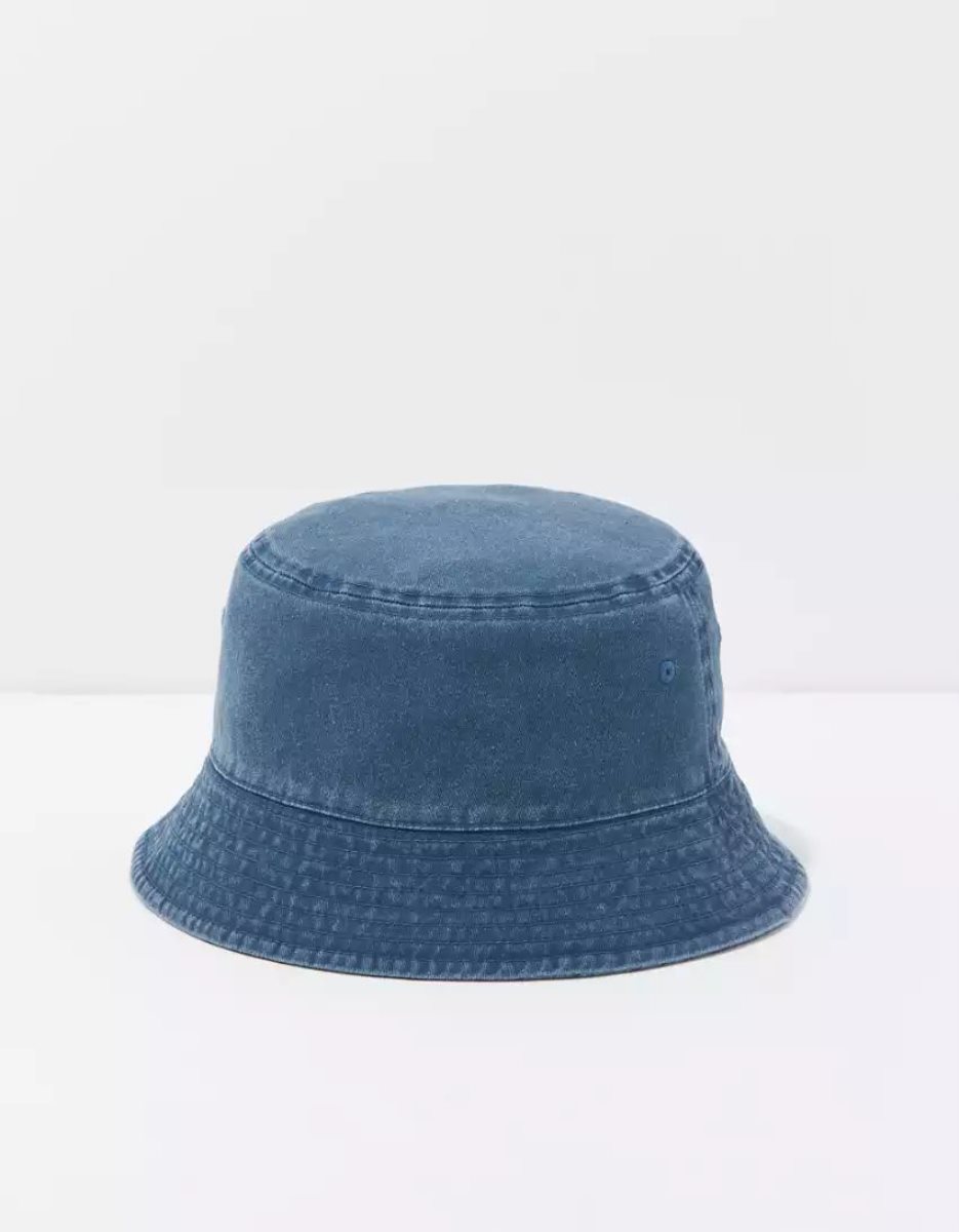 American Eagle AE Reversible Bucket Hüte Herren Grau Blau | DTFAH6328