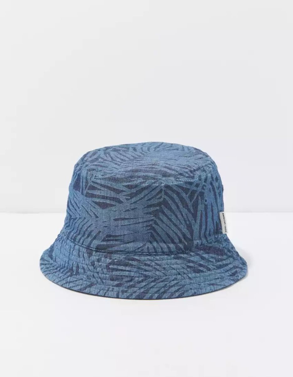 American Eagle AE Reversible Bucket Hüte Herren Grau Blau | DTFAH6328