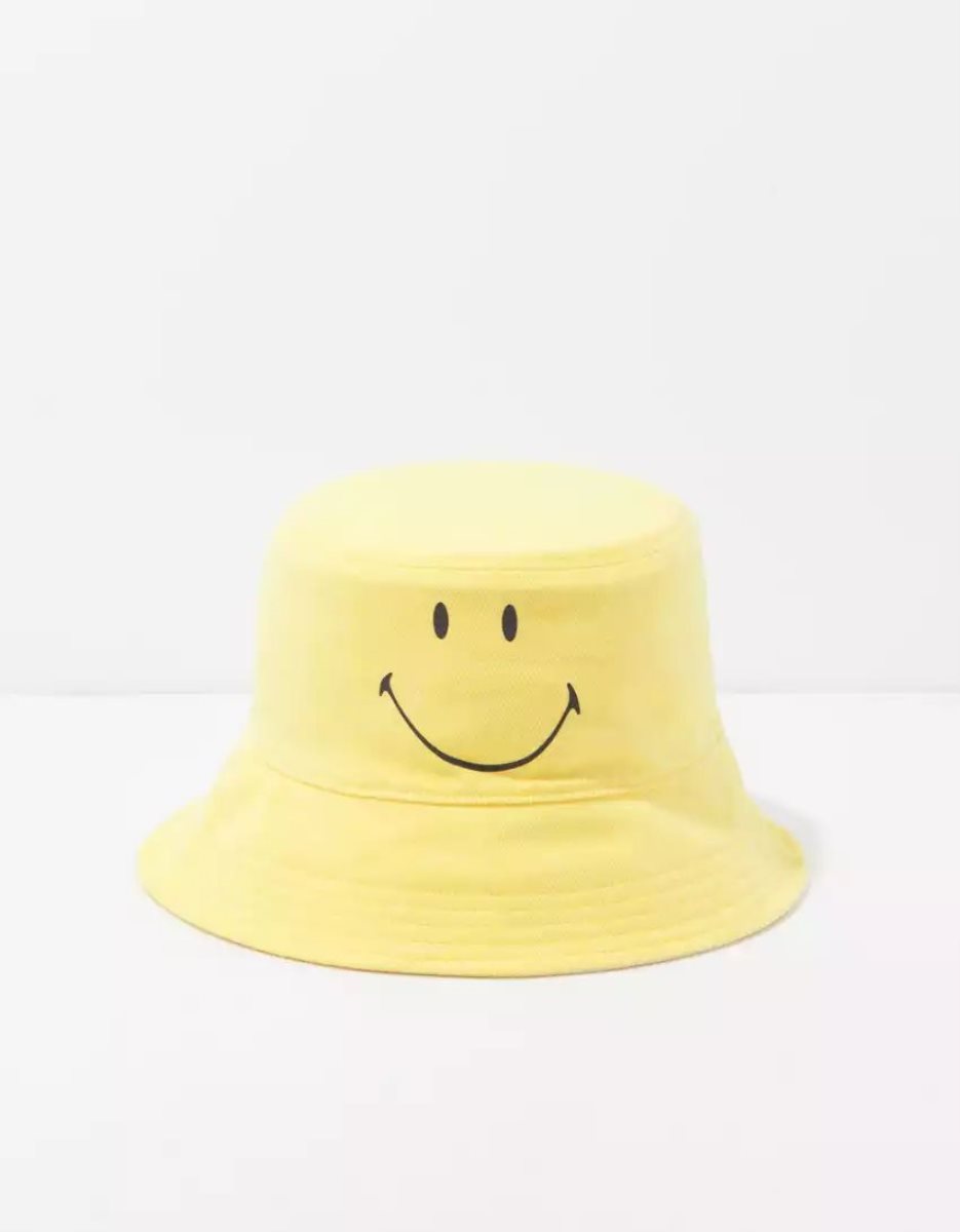 American Eagle AE Reversible Smiley Bucket Hüte Damen Gelb | AKOGW3126