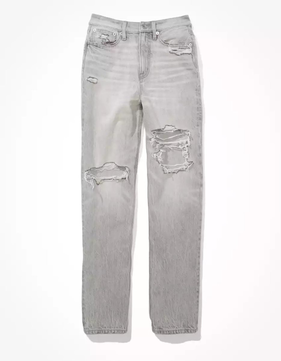 American Eagle AE Ripped Highest Taille '90s Boyfriend Jeans Damen Grau | KHPSR9621