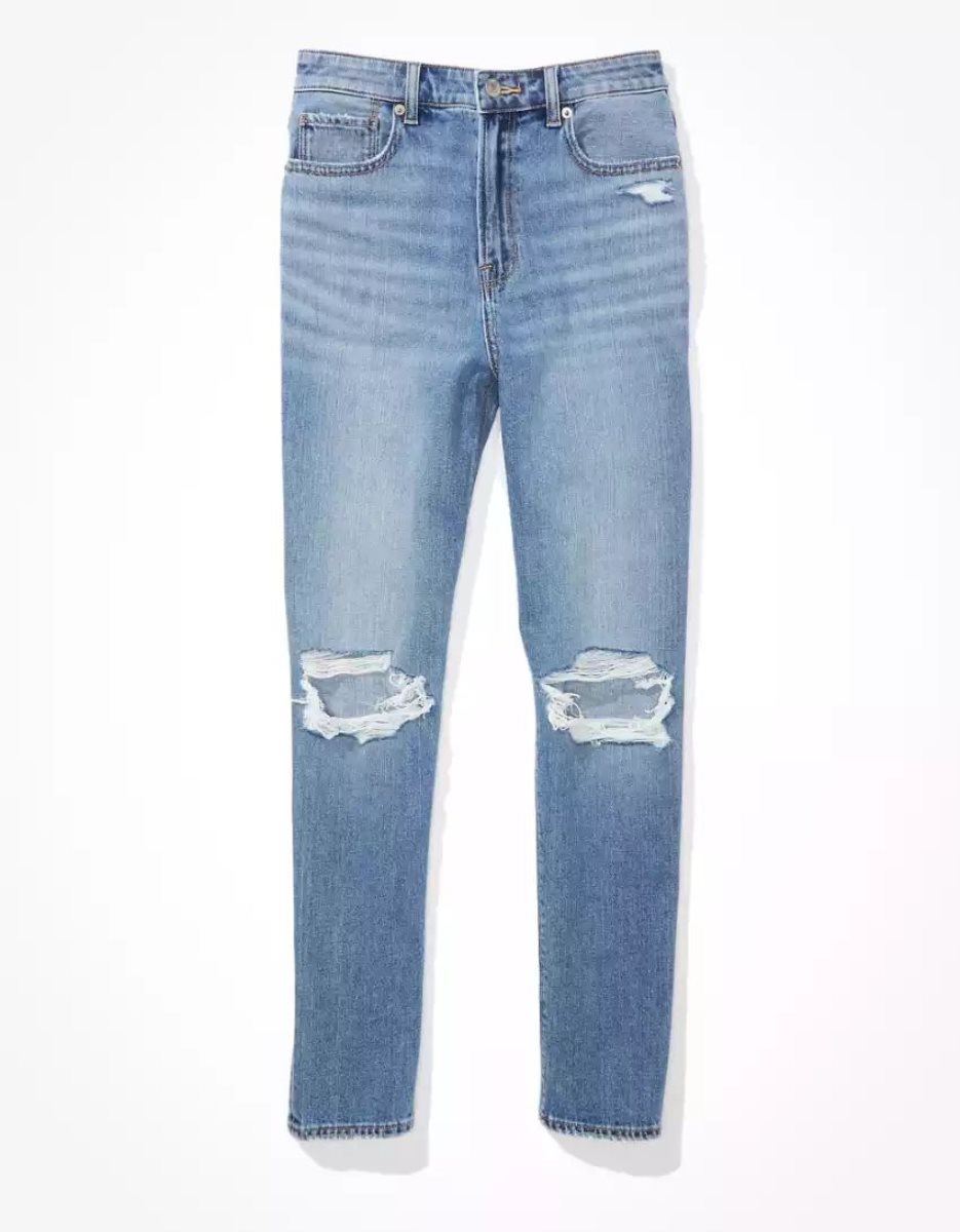 American Eagle AE Ripped Mom Jeans Damen Mehrfarbig | JKHIG5762