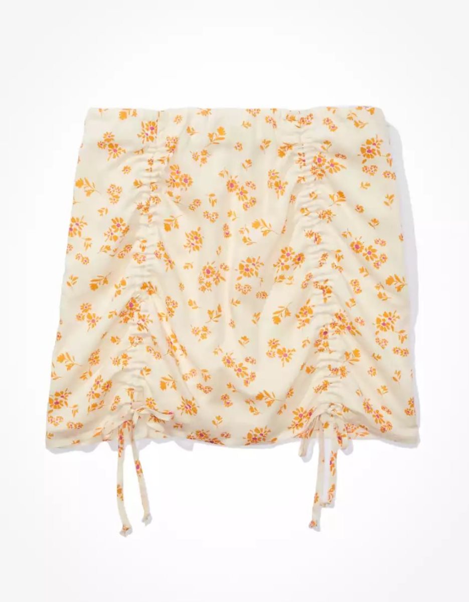 American Eagle AE Silky Floral Mini GolfSkirts Damen Orange | CBHZJ9651