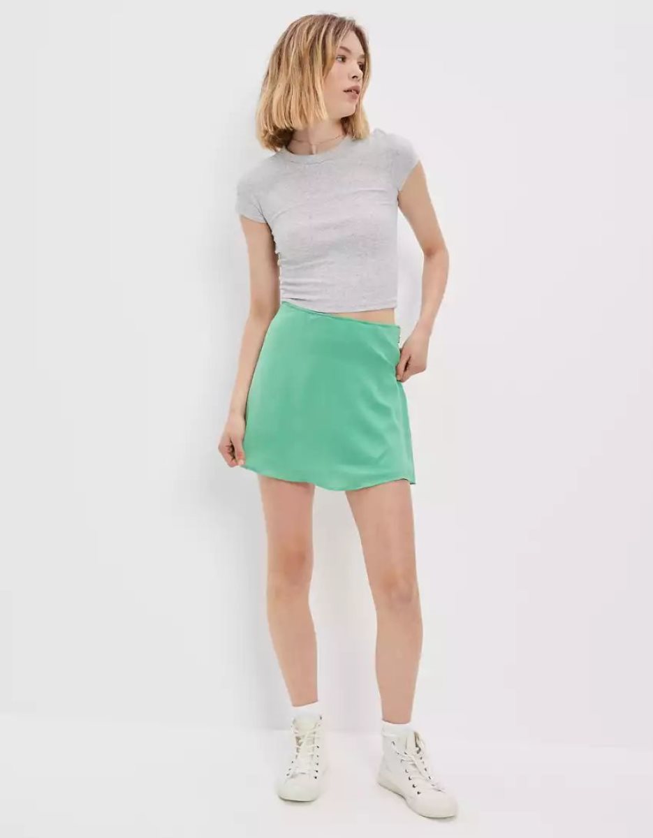 American Eagle AE Silky Mini GolfSkirts Damen Hellgrün | YQBGM0371