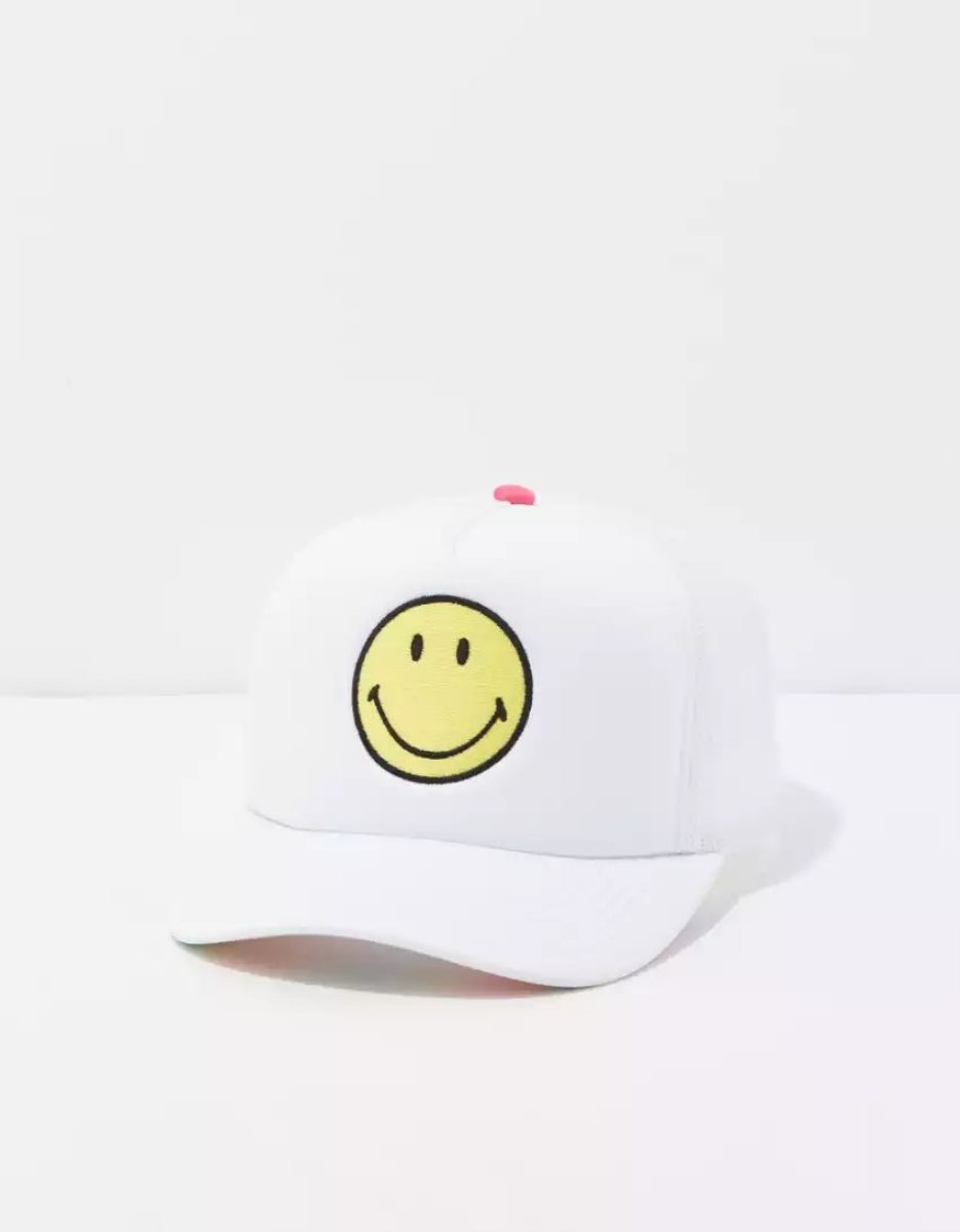 American Eagle AE Smiley Pride Trucker Hüte Damen Weiß | HKOTP5618