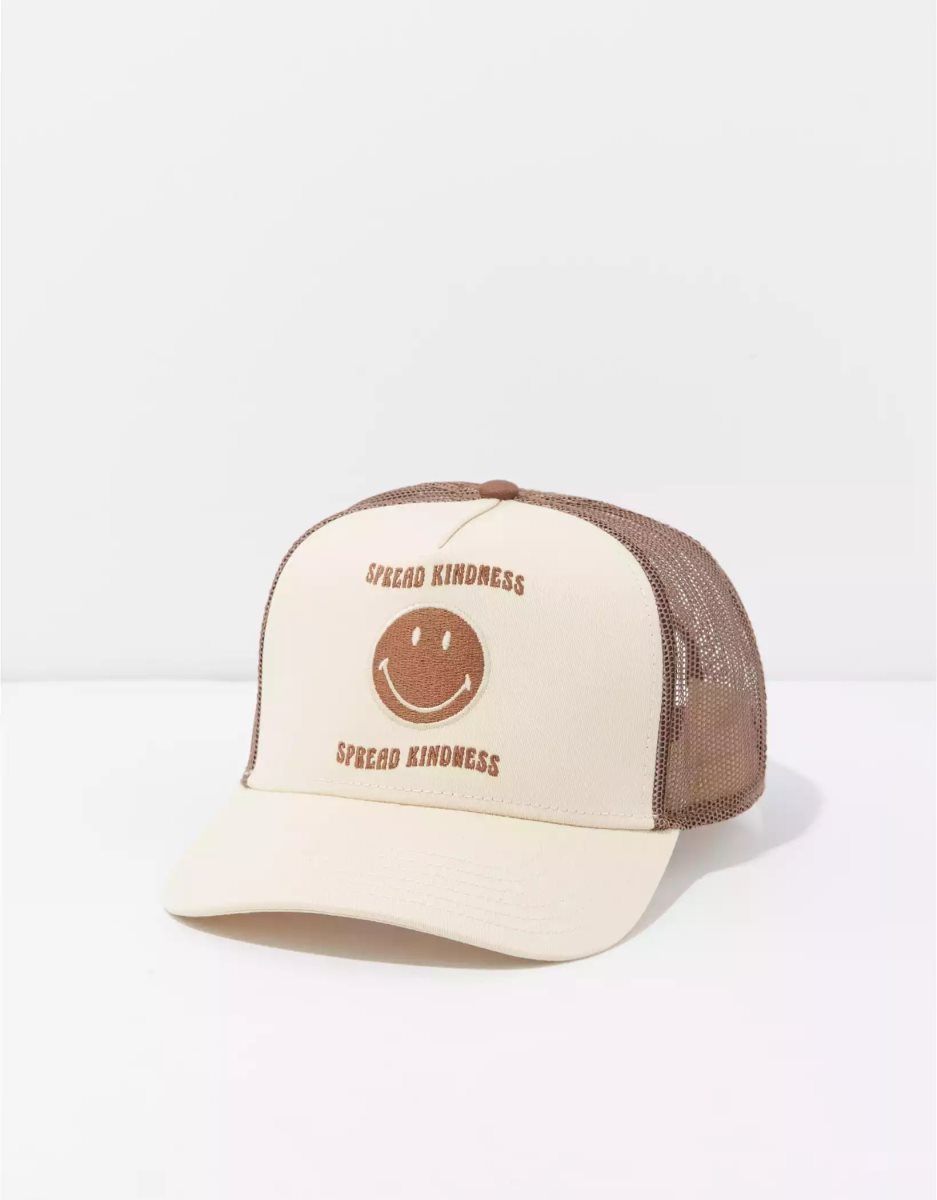 American Eagle AE Smiley Trucker Hüte Damen Weiß | RPEDG5940