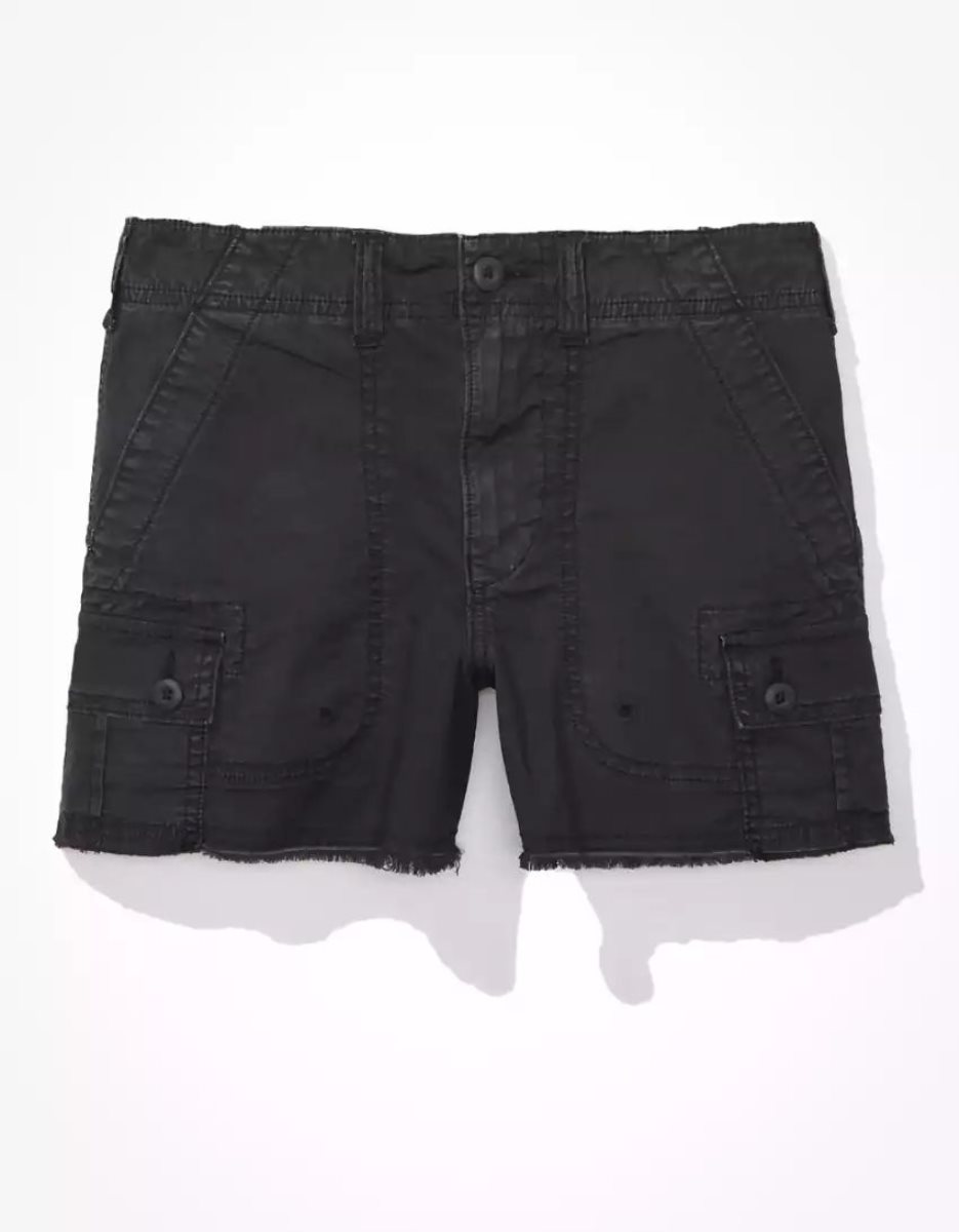 American Eagle AE Snappy Stretch '90s Boyfriend Cargo GolfShorts Damen Schwarz | HGFZL1427