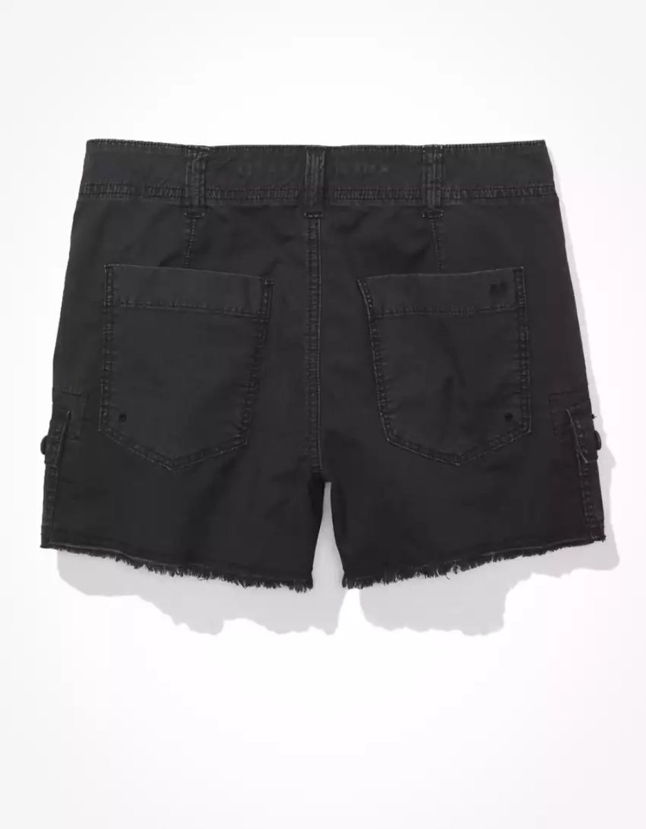 American Eagle AE Snappy Stretch '90s Boyfriend Cargo GolfShorts Damen Schwarz | HGFZL1427