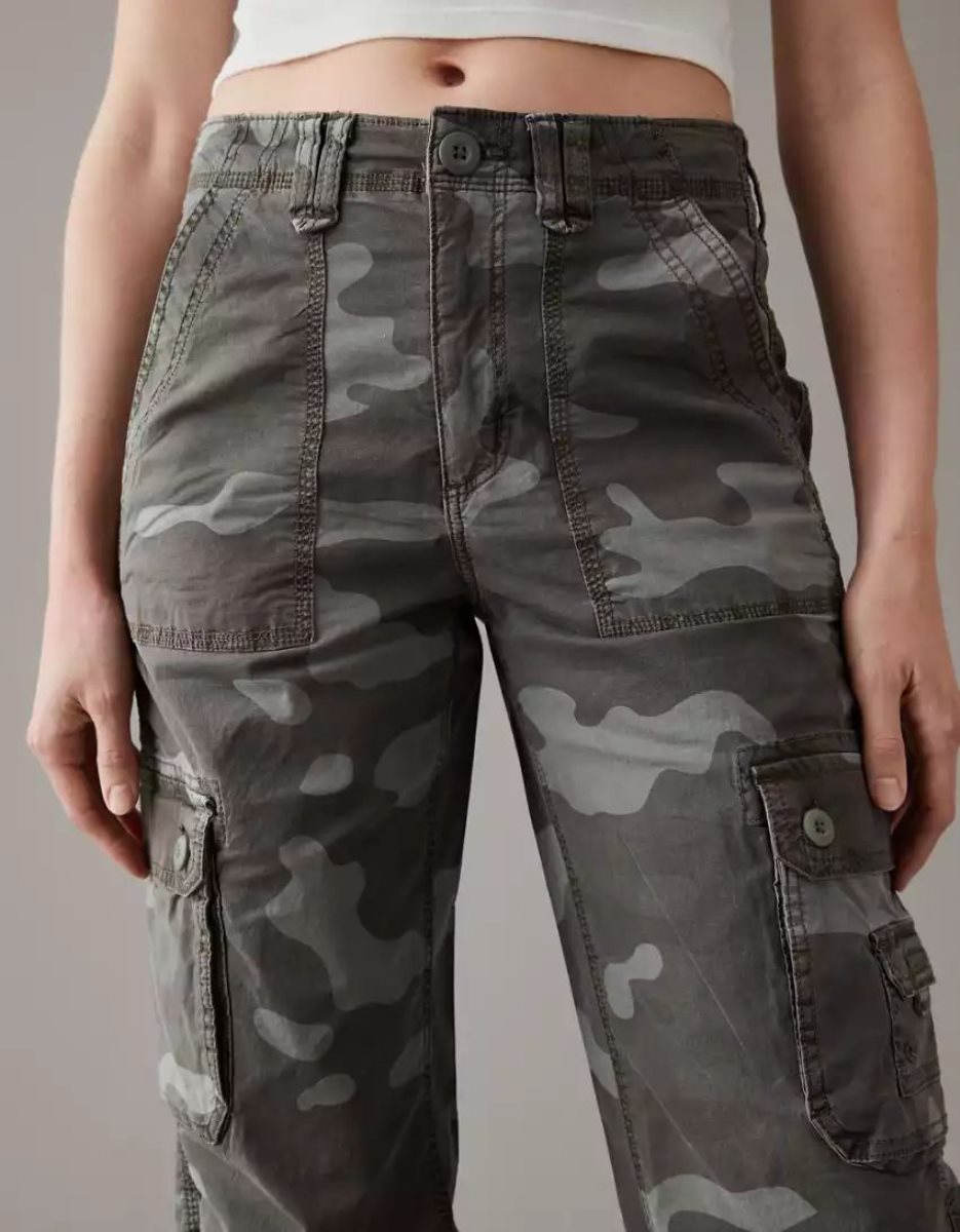 American Eagle AE Snappy Stretch Baggy Jogger Jeans Damen Camouflage Grün | SBUCP3970