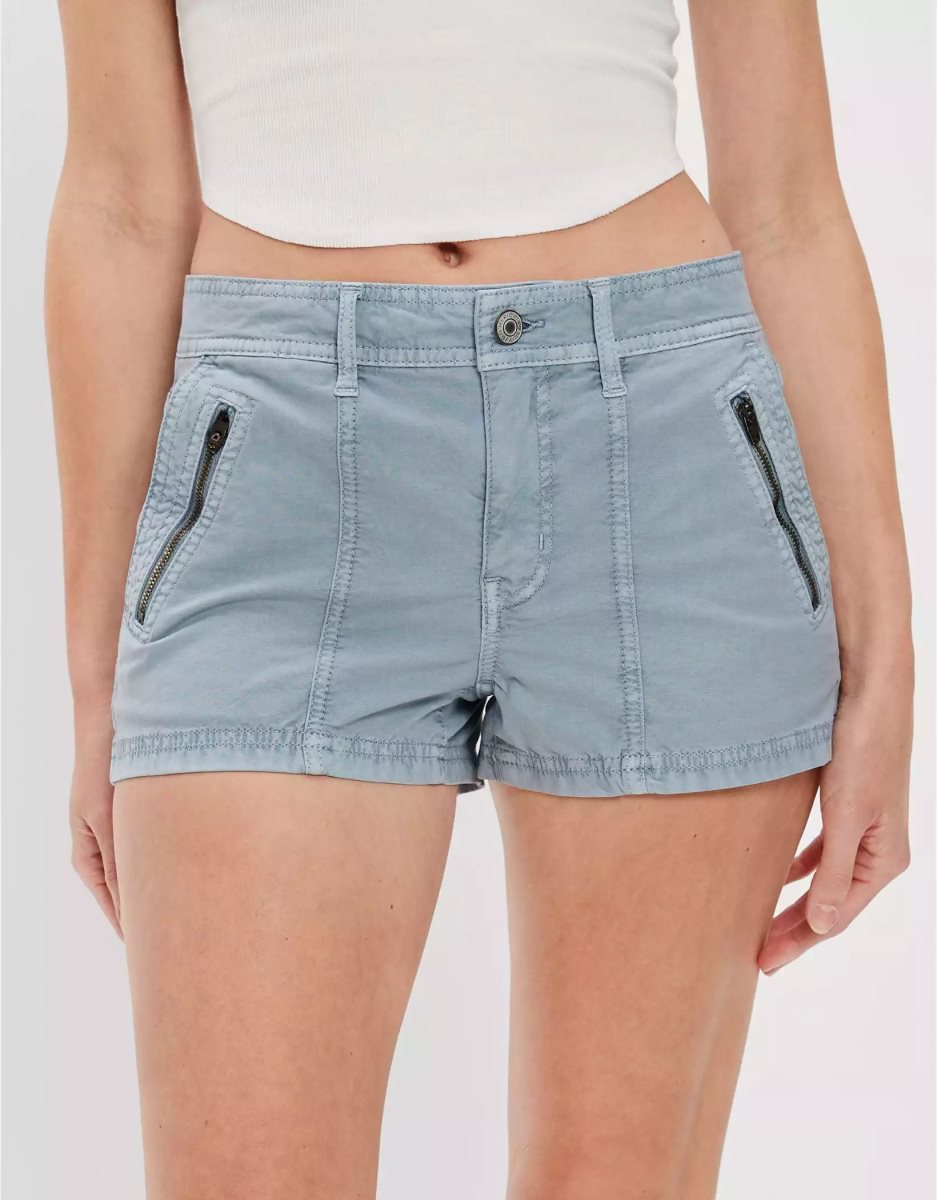 American Eagle AE Snappy Stretch Low-Rise GolfShorts Damen Blau | DVXYU3742