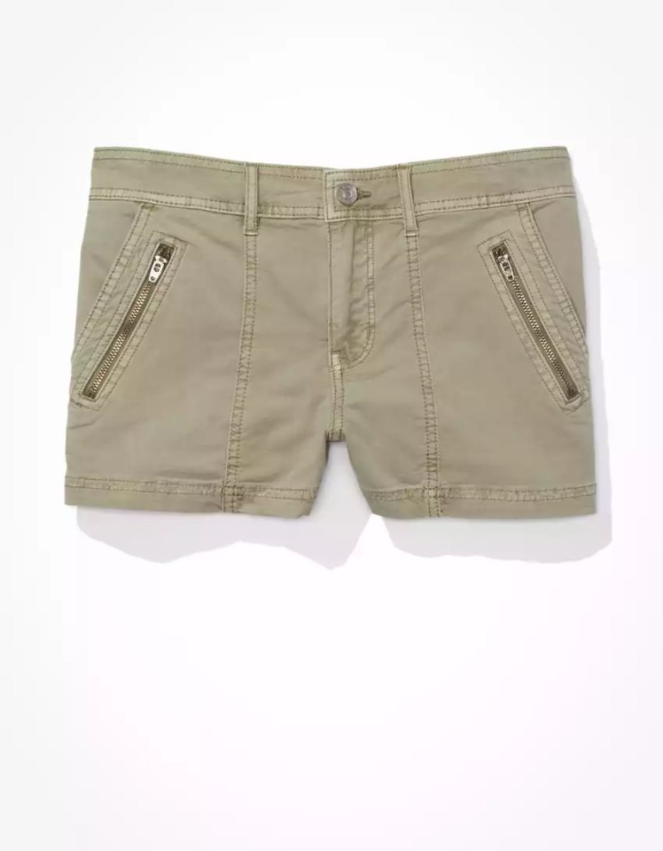 American Eagle AE Snappy Stretch Low-Rise GolfShorts Damen Olivgrün | IVXFY5901