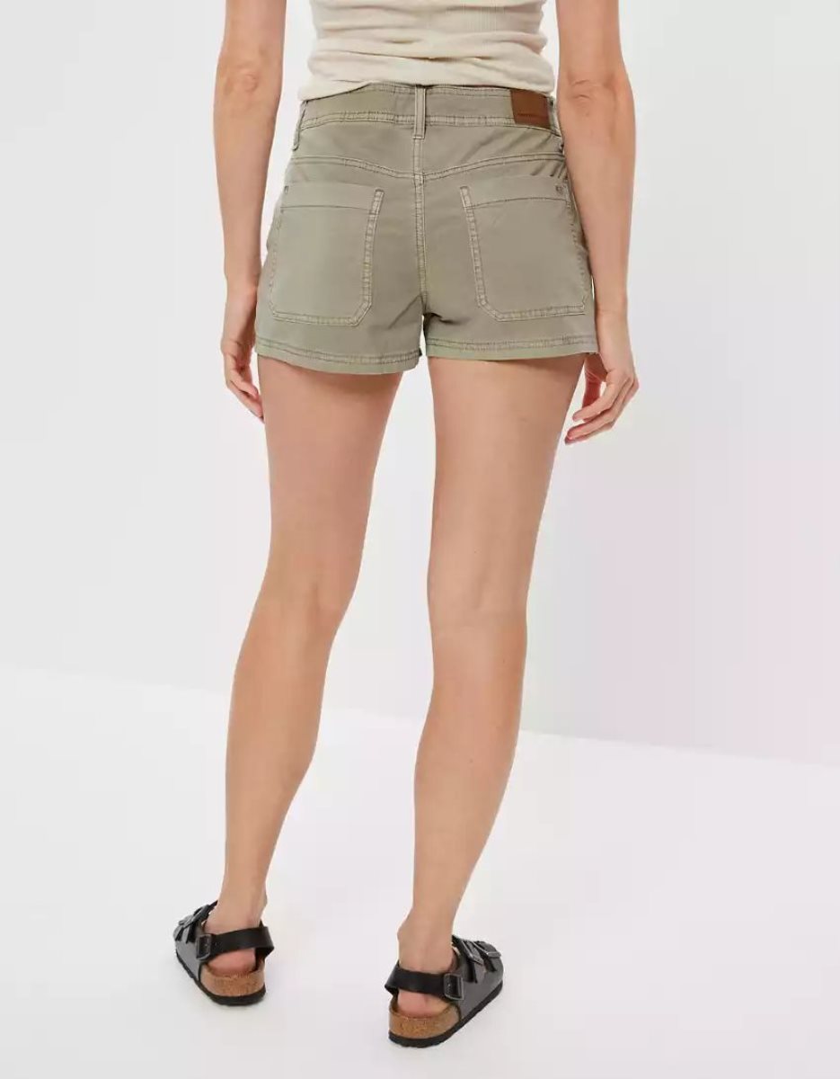 American Eagle AE Snappy Stretch Low-Rise GolfShorts Damen Olivgrün | IVXFY5901