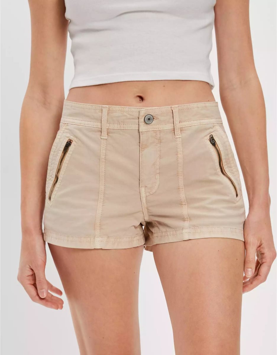 American Eagle AE Snappy Stretch Low-Rise GolfShorts Damen Hellkhaki | JYZUE7294