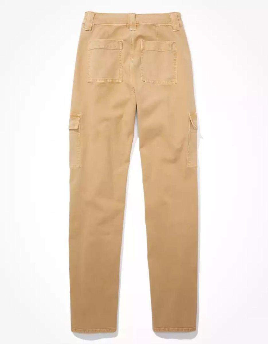 American Eagle AE Stretch Cargo Gerade Pant Jeans Damen Khaki | TVHIB2480