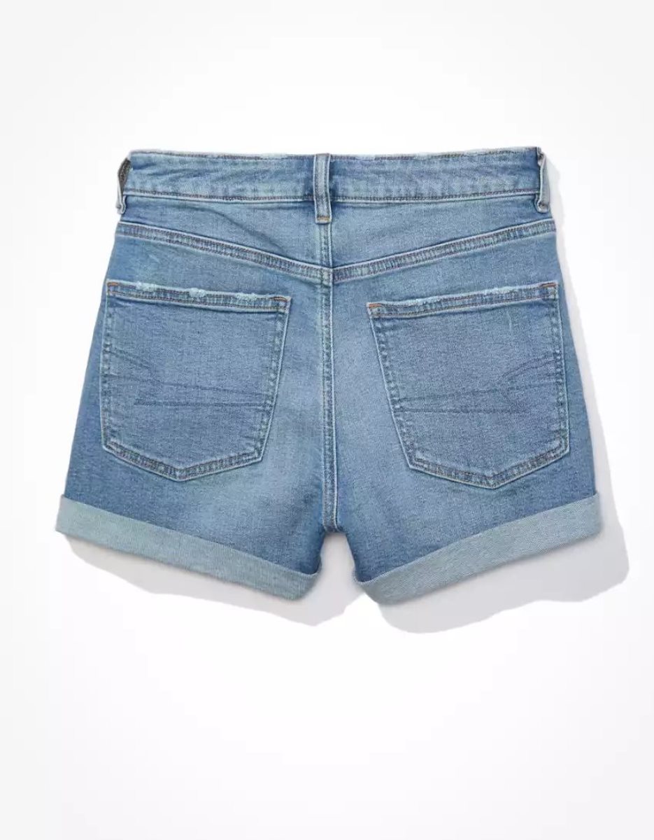 American Eagle AE Stretch Denim Mom GolfShorts Damen Indigo | QHAGL9851