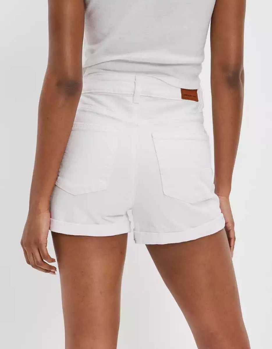 American Eagle AE Stretch Denim Mom GolfShorts Damen Weiß | QHANE3685