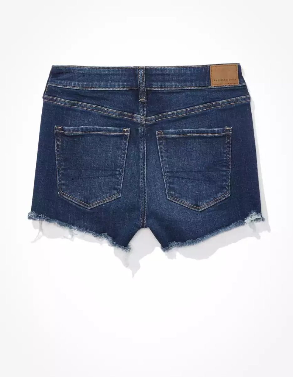 American Eagle AE Stretch High-Waisted Denim GolfShorts Damen Dunkelindigo | RNXYE4739