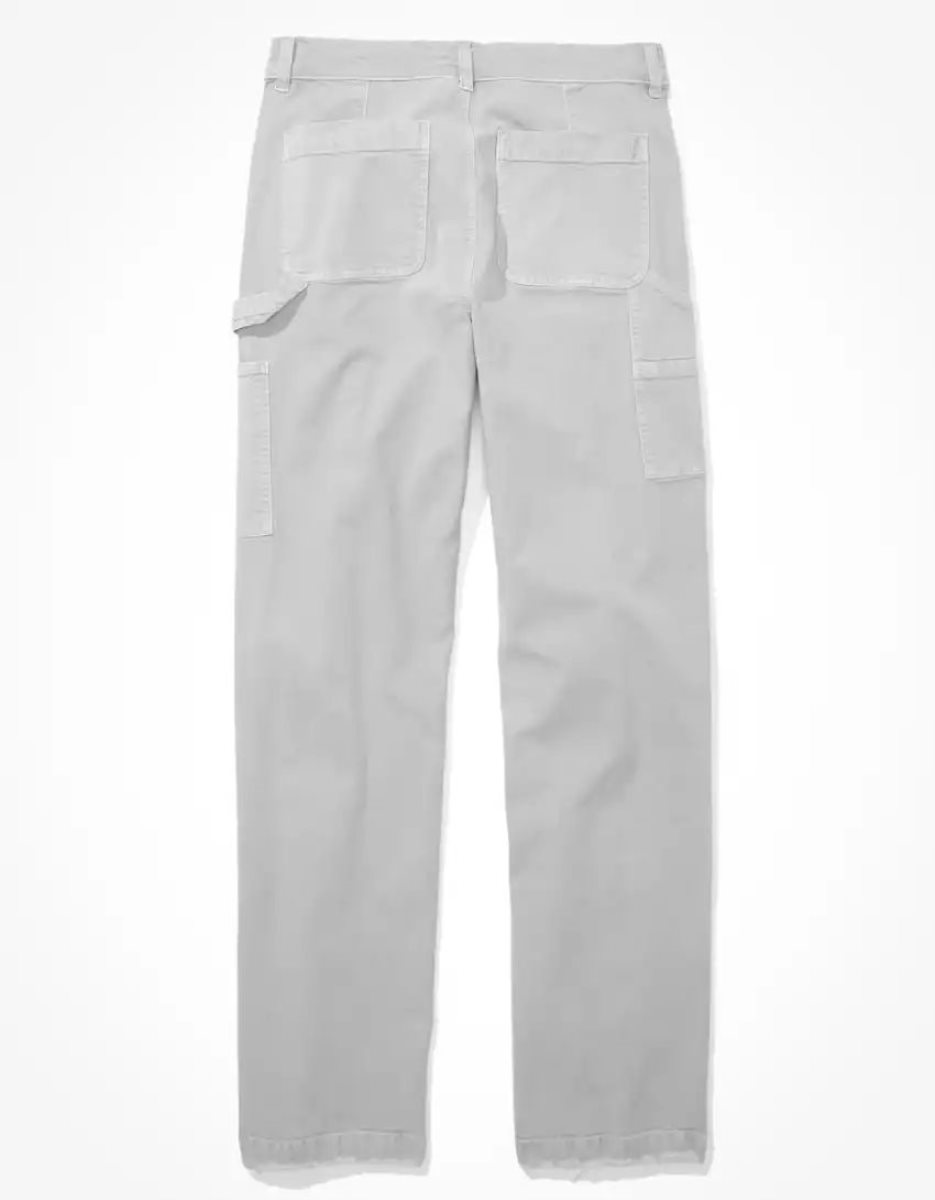 American Eagle AE Stretch High-Waisted Gerade Leg Carpenter Pant Jeans Damen Grau | ANZSU1890